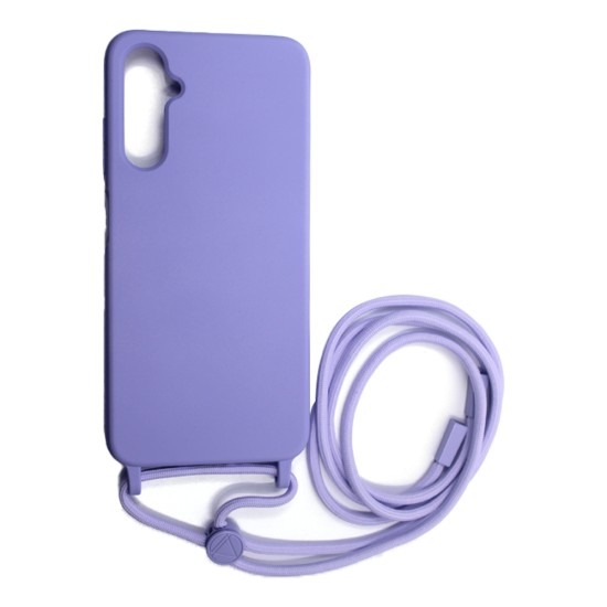 Capa de Silicone com Cordão para Samsung Galaxy A15 4g/A15 5g Roxo